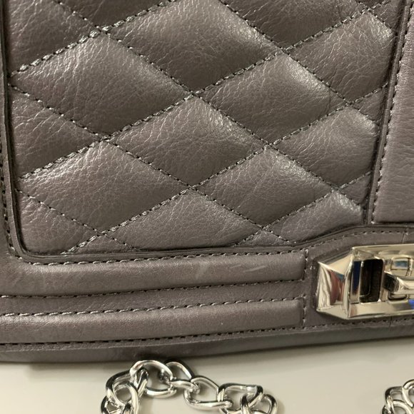 Rebecca Minkoff Quilted Love Clutch with Chain *Gray* - Picture 10 of 13